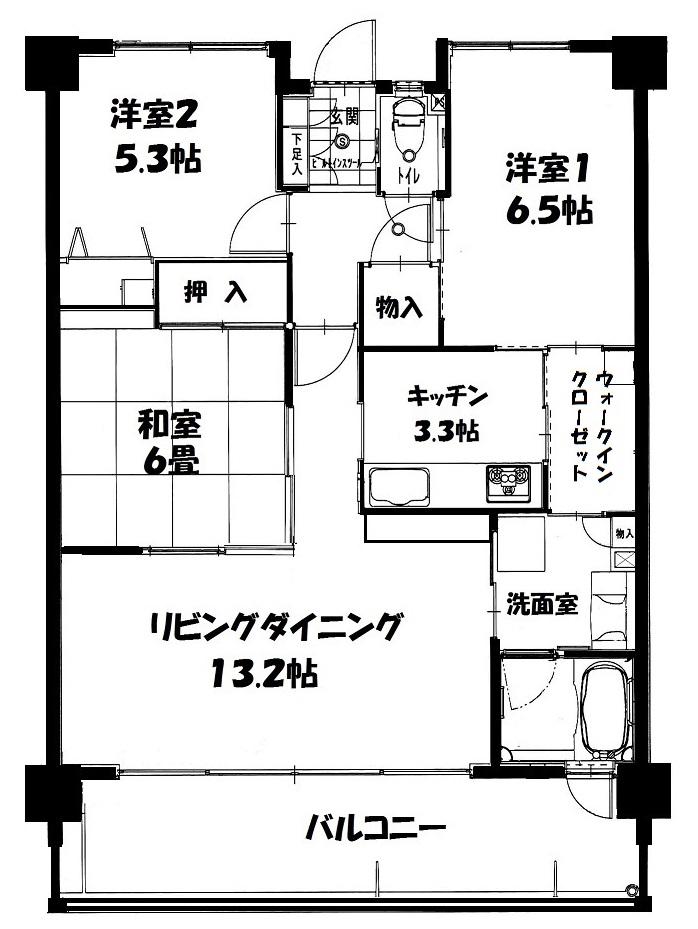 Fステージ豊崎パークフロント(3LDK/9階)の間取り写真