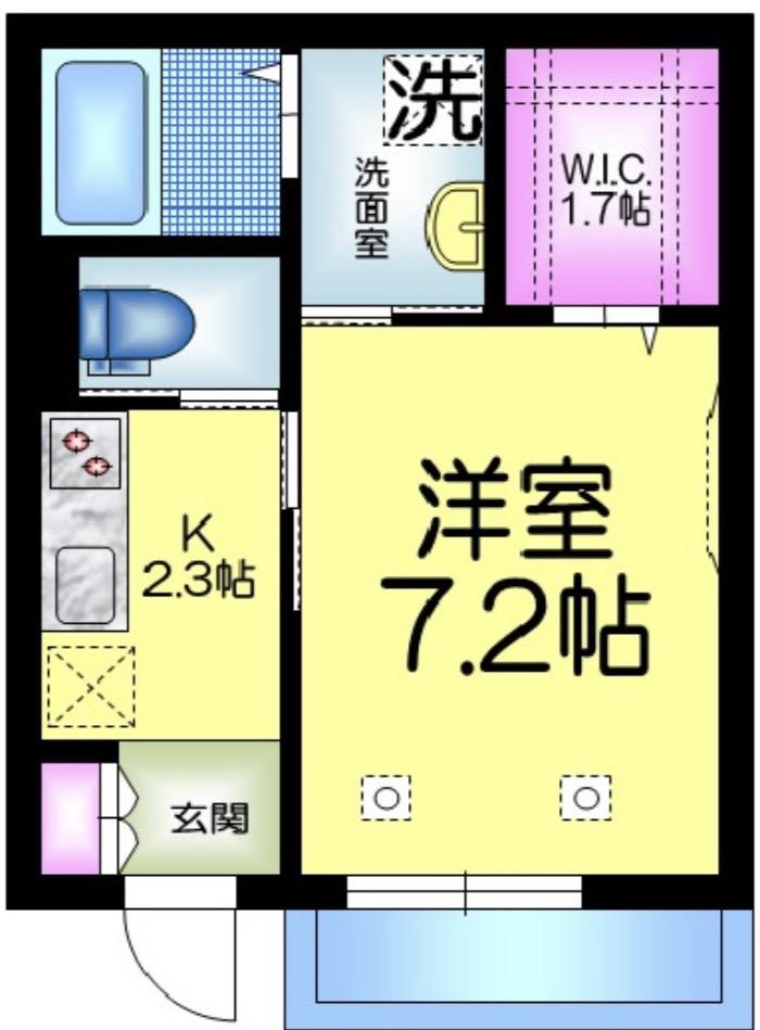 サクラーレ船橋(1K/1階)の間取り写真