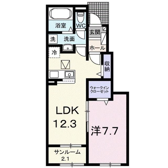 ヴィラ ノーチェ(1LDK/1階)の間取り写真