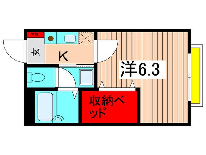 SAUZER(1K/1階)の間取り写真