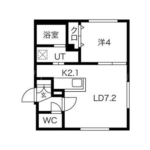 VERTEX(1LDK/3階)の間取り写真
