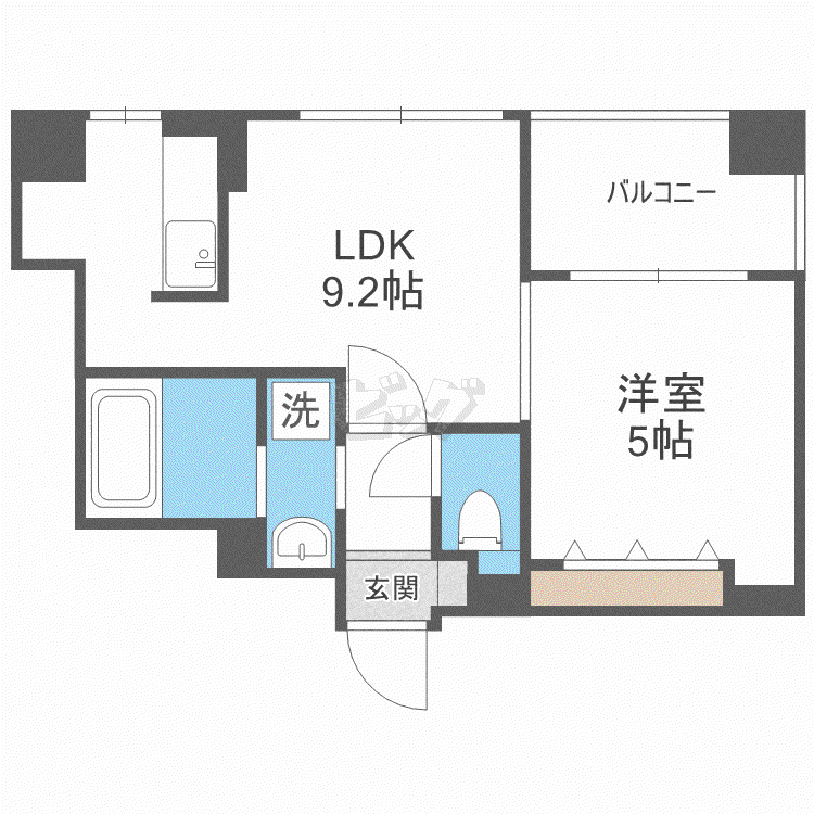 円山シャトー桂和大通館(1LDK/6階)の間取り写真