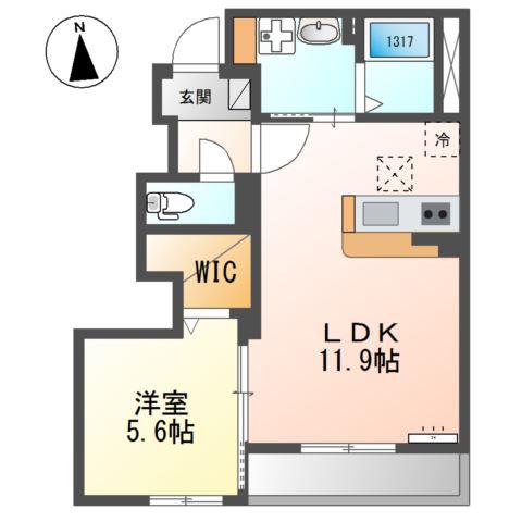 シャンペトル(1LDK/1階)の間取り写真