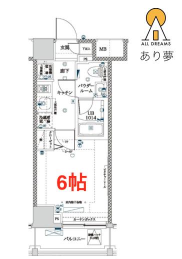 LA DOUCEUR吉野町(1K/4階)の間取り写真