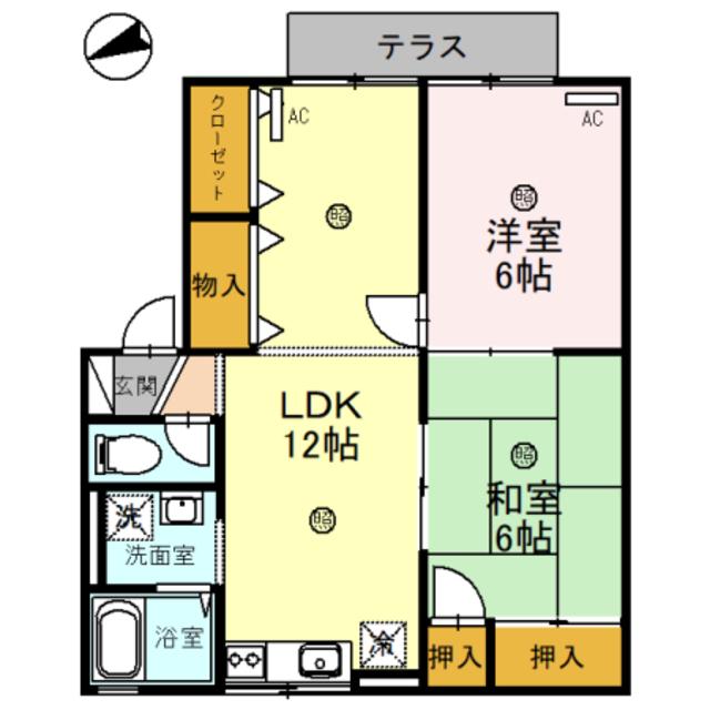 グリーンセゾン(2LDK/1階)の間取り写真