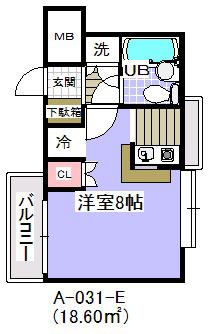 ローズマンションA31番館(ワンルーム/3階)の間取り写真