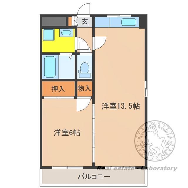 エラン宮崎II番館(1LDK/4階)の間取り写真
