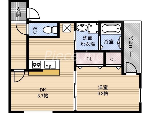 フジパレス鶴見Ⅹ番館(1LDK/2階)の間取り写真