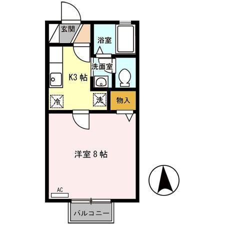 セジュール337(1K/1階)の間取り写真