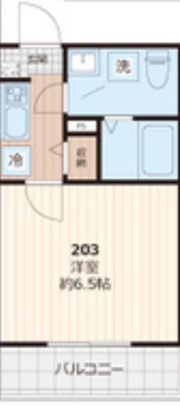 ソルロス船橋(1K/2階)の間取り写真