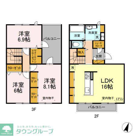 プルメリア(3LDK/3階)の間取り写真