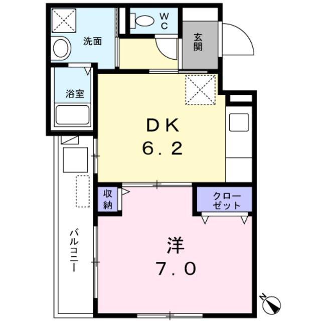 リマンベール(1DK/1階)の間取り写真