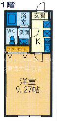 メゾンSK I(1K/1階)の間取り写真