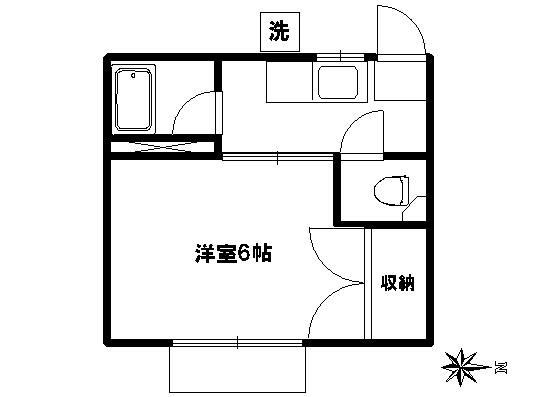 和光ハイツ(1K/1階)の間取り写真