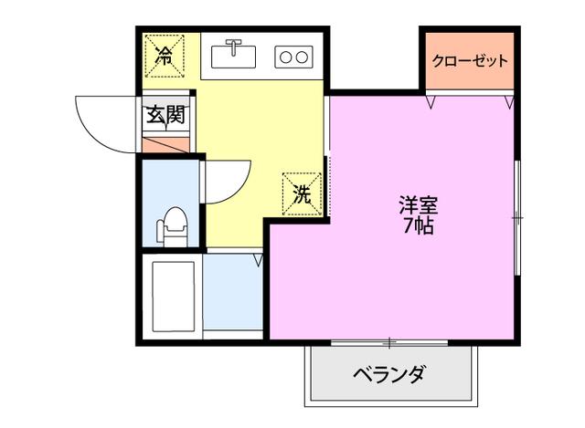 プリオールII(1K/2階)の間取り写真