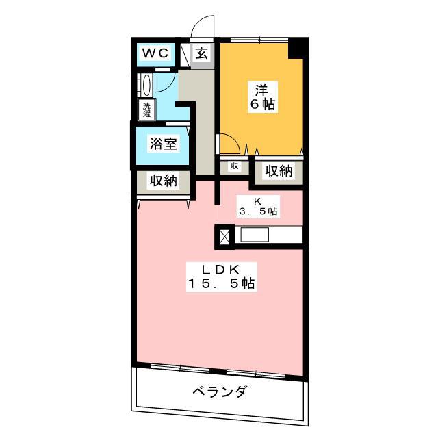メゾンドアリエ(1LDK/10階)の間取り写真