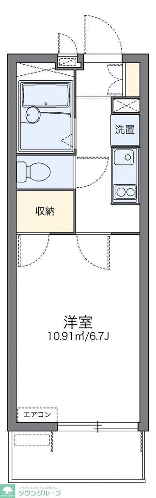 レオパレスアズーラ(1K/2階)の間取り写真