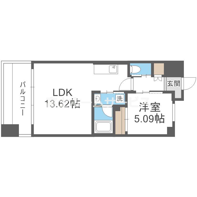 プレジオ帝塚山(1LDK/7階)の間取り写真