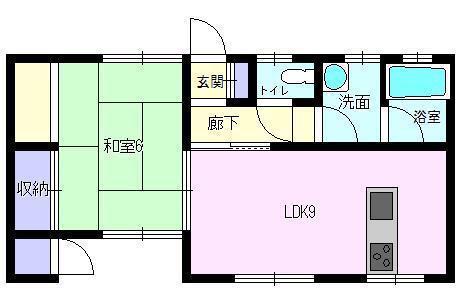 コーポラス三葉03(1LDK/1階)の間取り写真