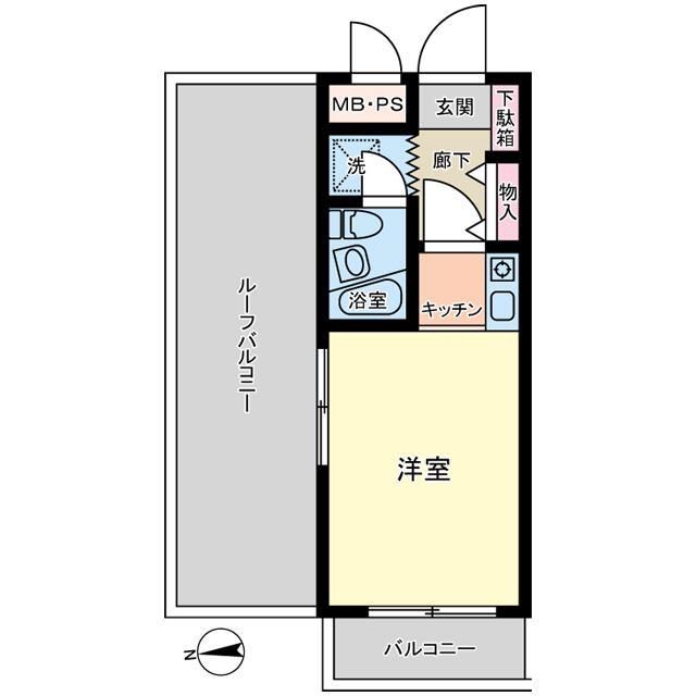 ノーブル西大井(ワンルーム/3階)の間取り写真