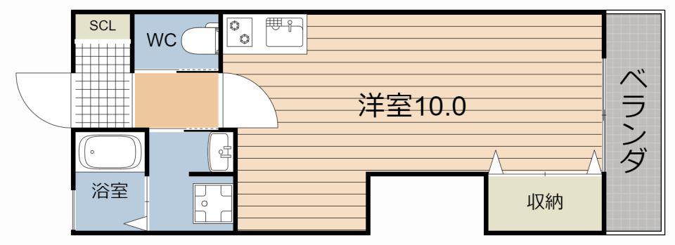 アパートメント新照院(ワンルーム/2階)の間取り写真