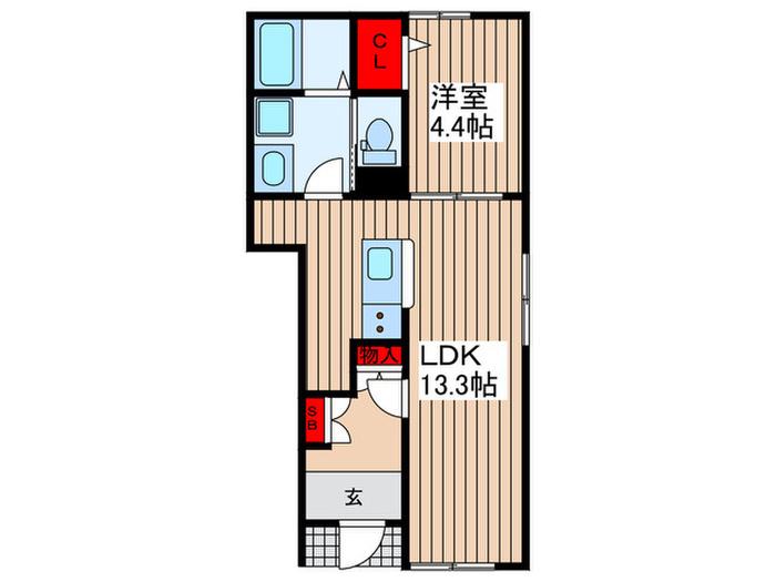 リーブルファイン川口桜町(1LDK/1階)の間取り写真