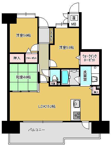 JR鹿児島本線 西熊本駅 徒歩5分 11階建 築14年(3LDK/2階)の間取り写真