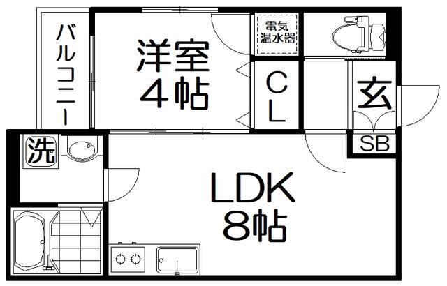 KVELL GARDEN 香里II(1LDK/1階)の間取り写真