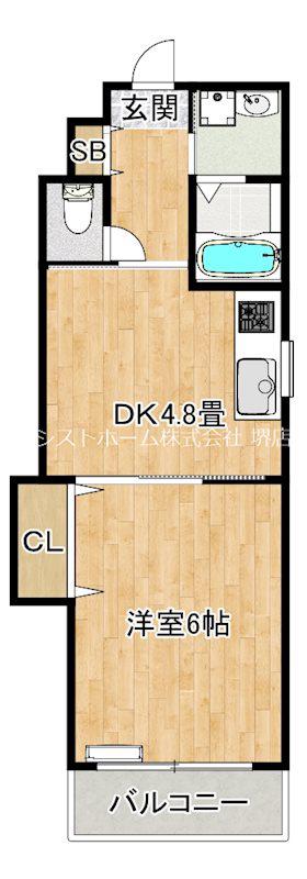 リアライズ堺駅前(1DK/10階)の間取り写真