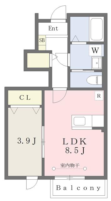 アロンジェ ユー(1LDK/1階)の間取り写真