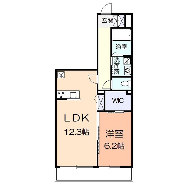 リラフォート(1LDK/1階)の間取り写真