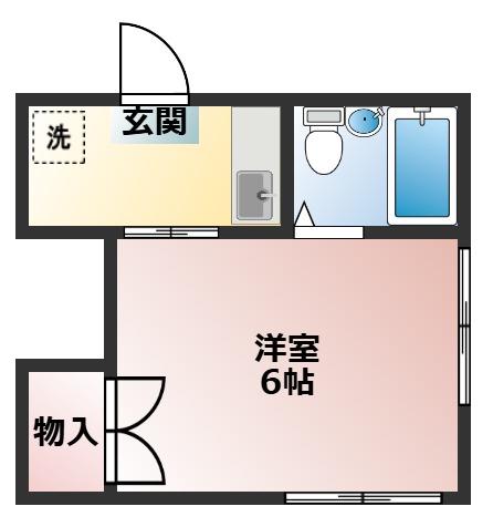 ハイツF(1K/1階)の間取り写真
