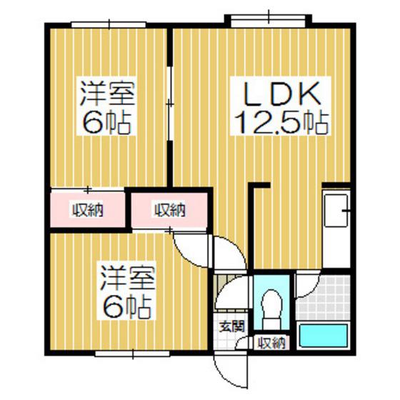 ハイツレインボー2(2LDK/3階)の間取り写真