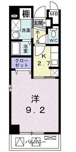 グレース高田(1K/3階)の間取り写真