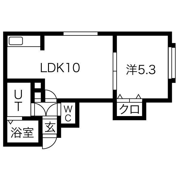 ノースリバー緑苑台(1LDK/2階)の間取り写真