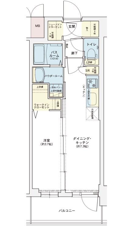 エステムコート名古屋TWIN イースト(1DK/3階)の間取り写真