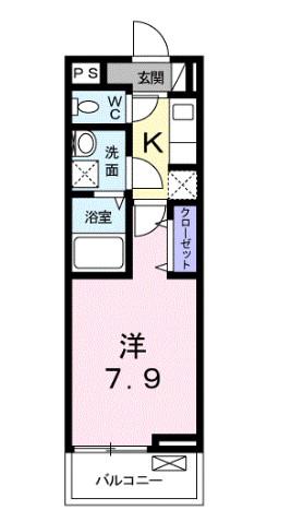 フローズ21(1K/2階)の間取り写真