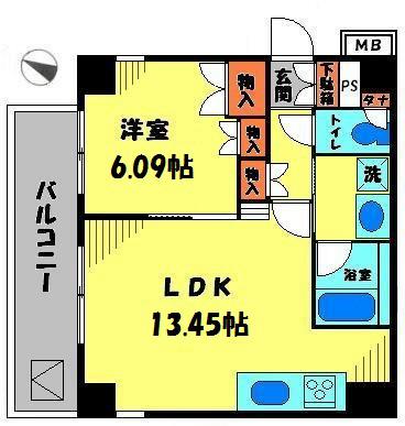PIATOWN21(1LDK/4階)の間取り写真