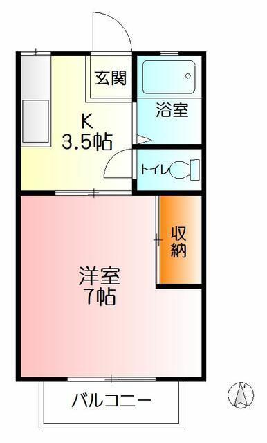 シティハイツA(1K/1階)の間取り写真