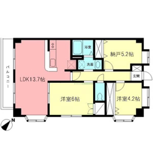 シュライク五月台(2SLDK/2階)の間取り写真