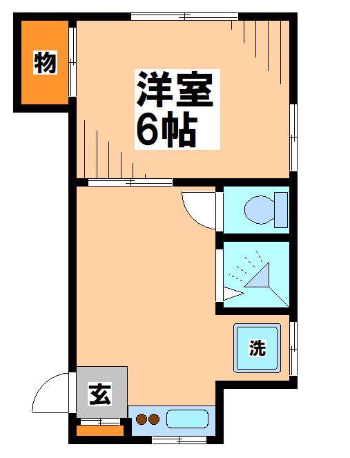 第二本多荘(1K/1階)の間取り写真