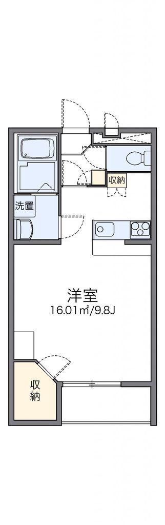 レオパレスヴェルドミール大和(1K/2階)の間取り写真