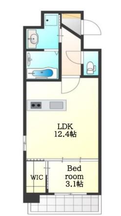 ウィルコート大今里西(1LDK/5階)の間取り写真
