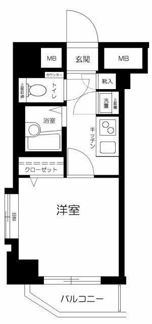 フェニックス初台(1K/10階)の間取り写真