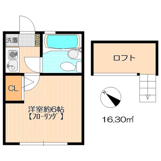 ローズアパートQ48番館(1K/1階)の間取り写真