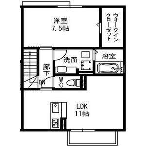 アロマレジデンス松ヶ丘(1LDK/2階)の間取り写真