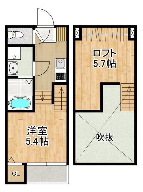 MODERN PALAZZO 宇都 AI SECOND(1SK/1階)の間取り写真