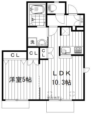 メゾン中落合(1LDK/1階)の間取り写真