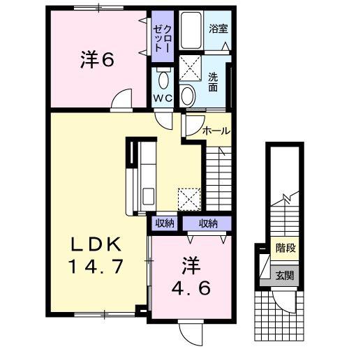 アトリエ(2LDK/2階)の間取り写真