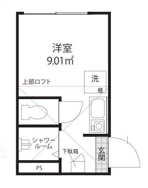 STUDIOANT北千住(ワンルーム/1階)の間取り写真